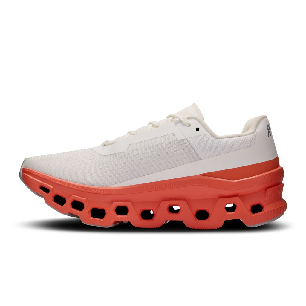 On Cloudmonster - White / Flame (W)