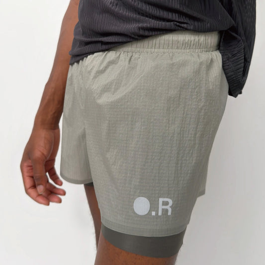 Optimistic Runners Layered Shorts - Grey