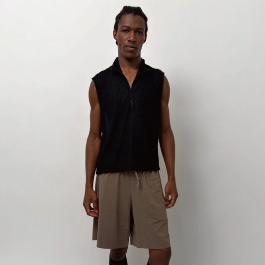 Optimistic Runners Wide Long Shorts - Camel