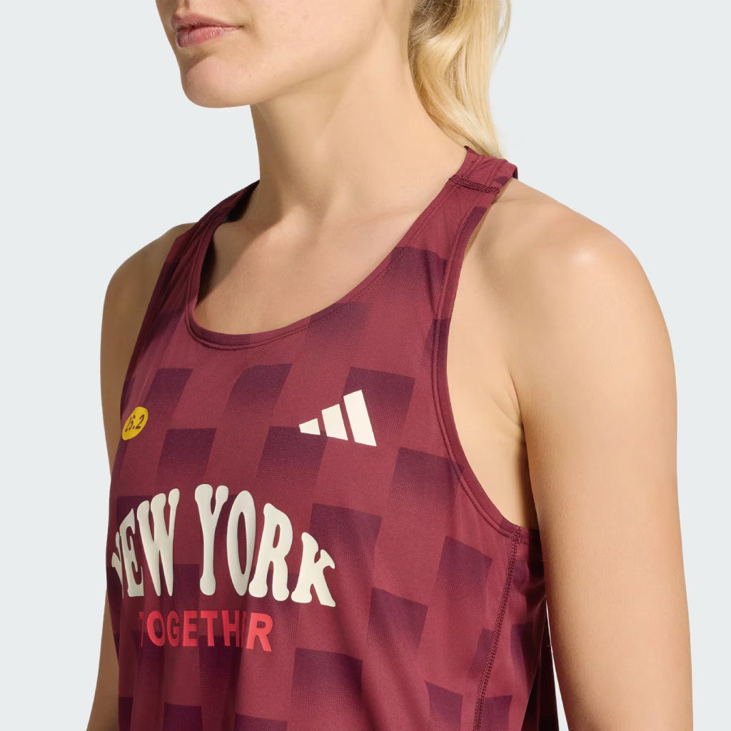 adidas Adizero NYC Running Singlet - Shadow Red / Maroon (W)