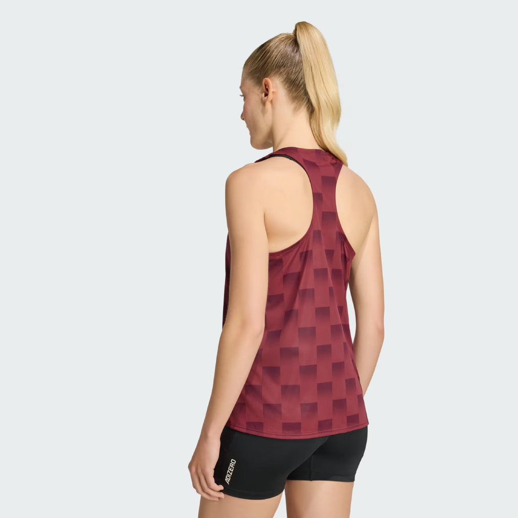adidas Adizero NYC Running Singlet - Shadow Red / Maroon (W)