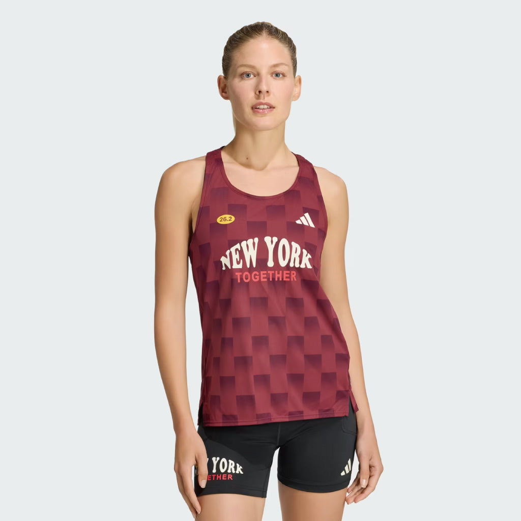adidas Adizero NYC Running Singlet - Shadow Red / Maroon (W)