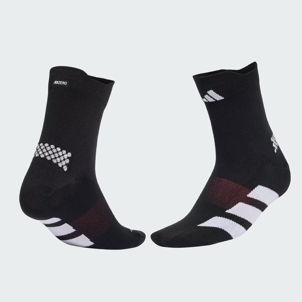 adidas RUNNING ADIZERO QUARTER SOCK - Black White