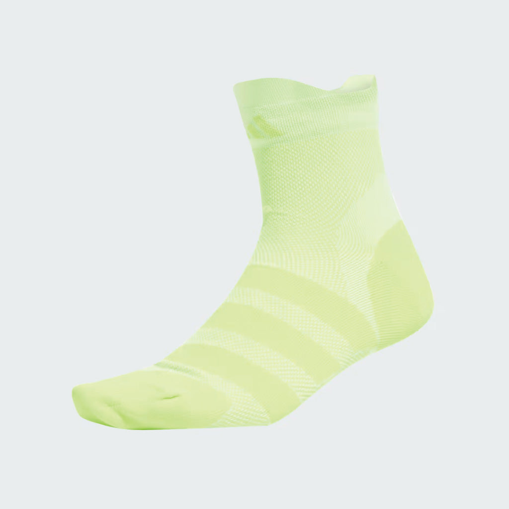 adidas RUN X ADIZERO SOCKS - White / Lucid Lemon