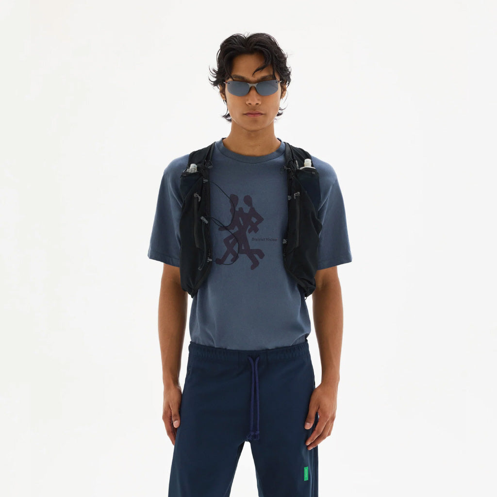 District Vision California Cotton Tee, Runners Warm Blue