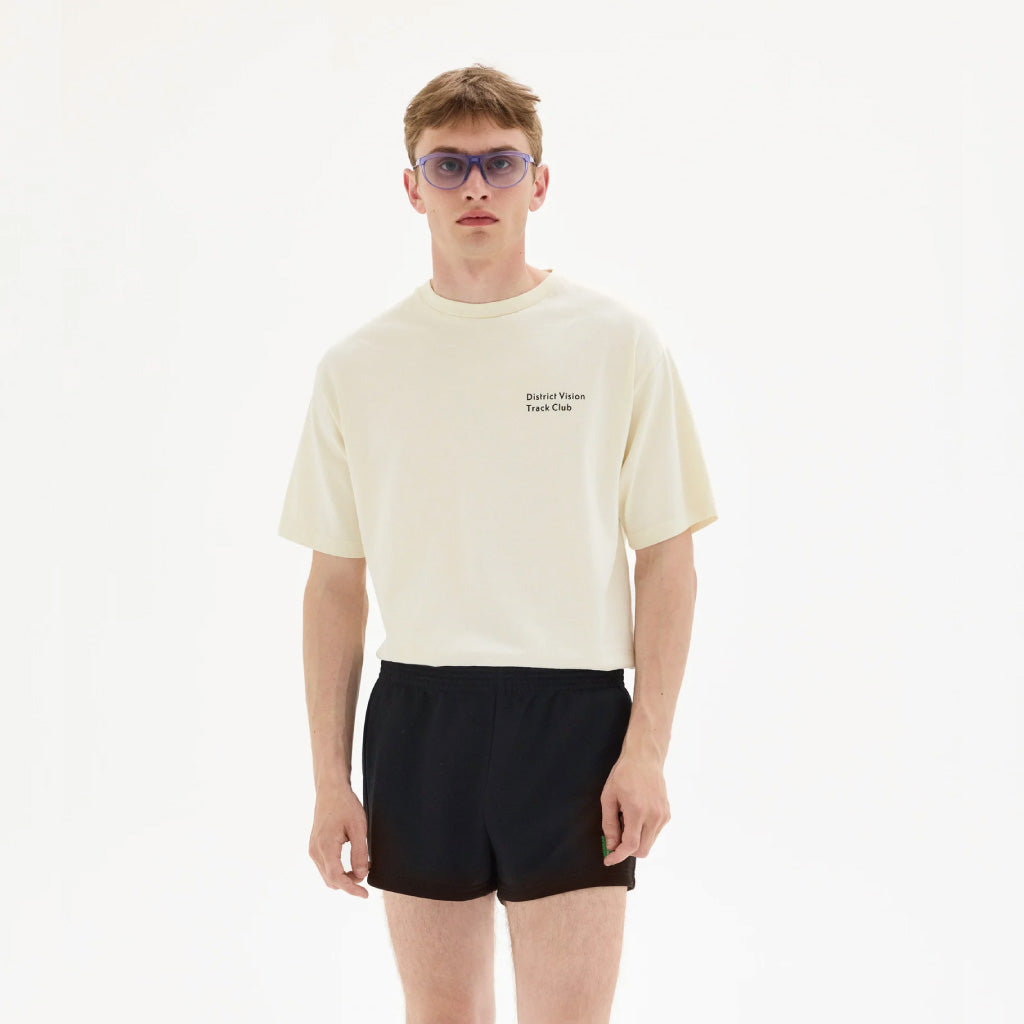District Vision California Cotton Tee, Track Club Vintage White