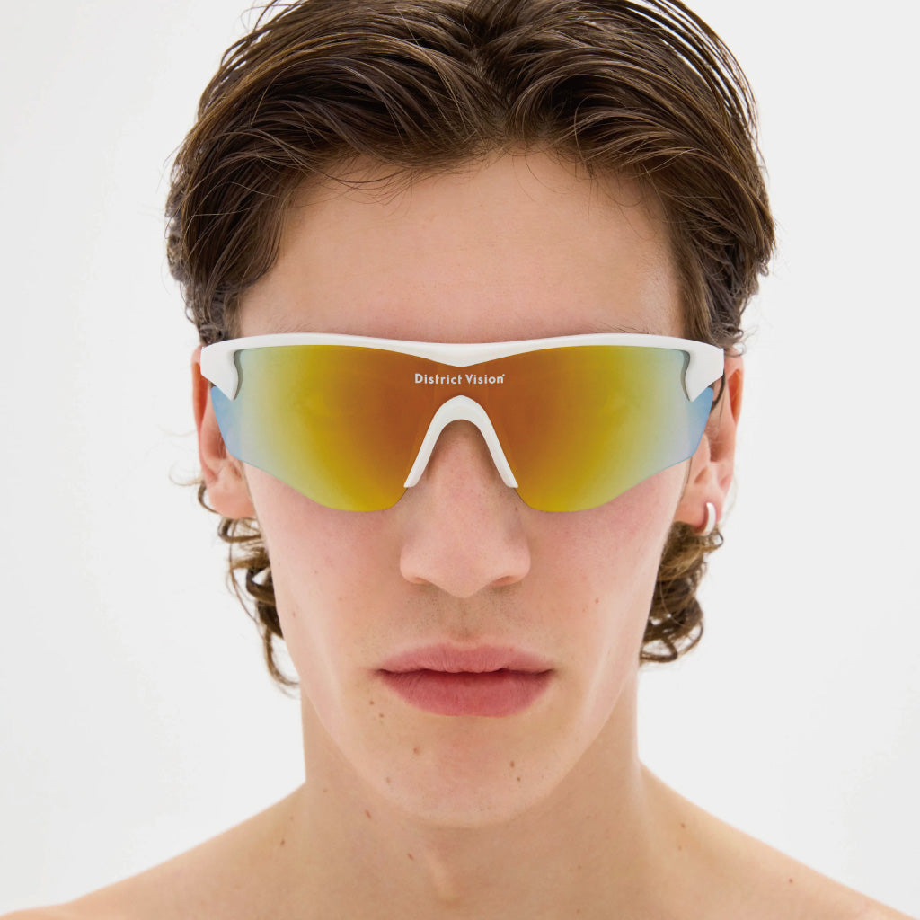 District Vision Junya Racer White D+ Amber Mirror