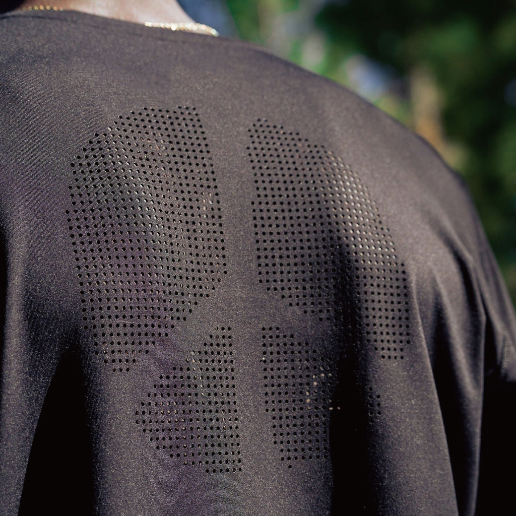 District Vision Ultralight Aloe Short Sleeve Tee - Black Wordmark (M)