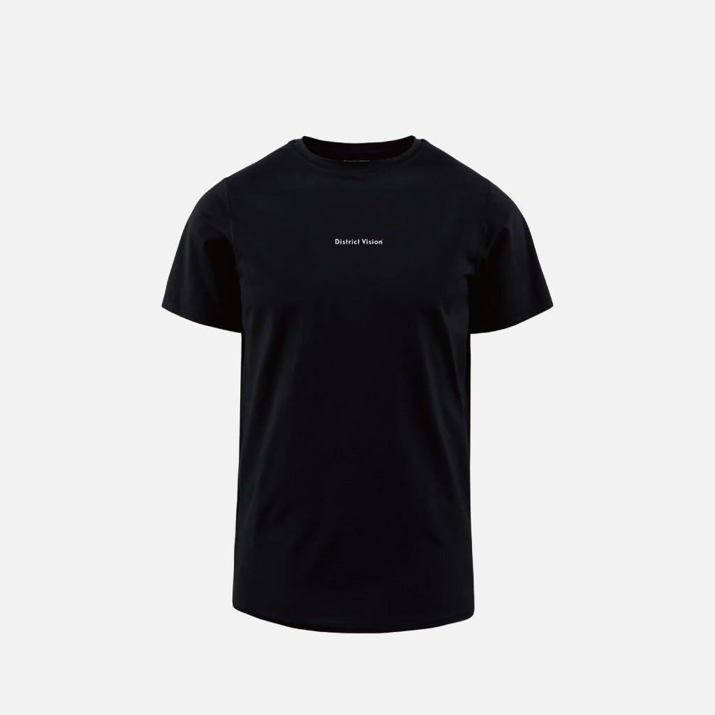 District Vision Ultralight Aloe Short Sleeve Tee - Black Wordmark (M)