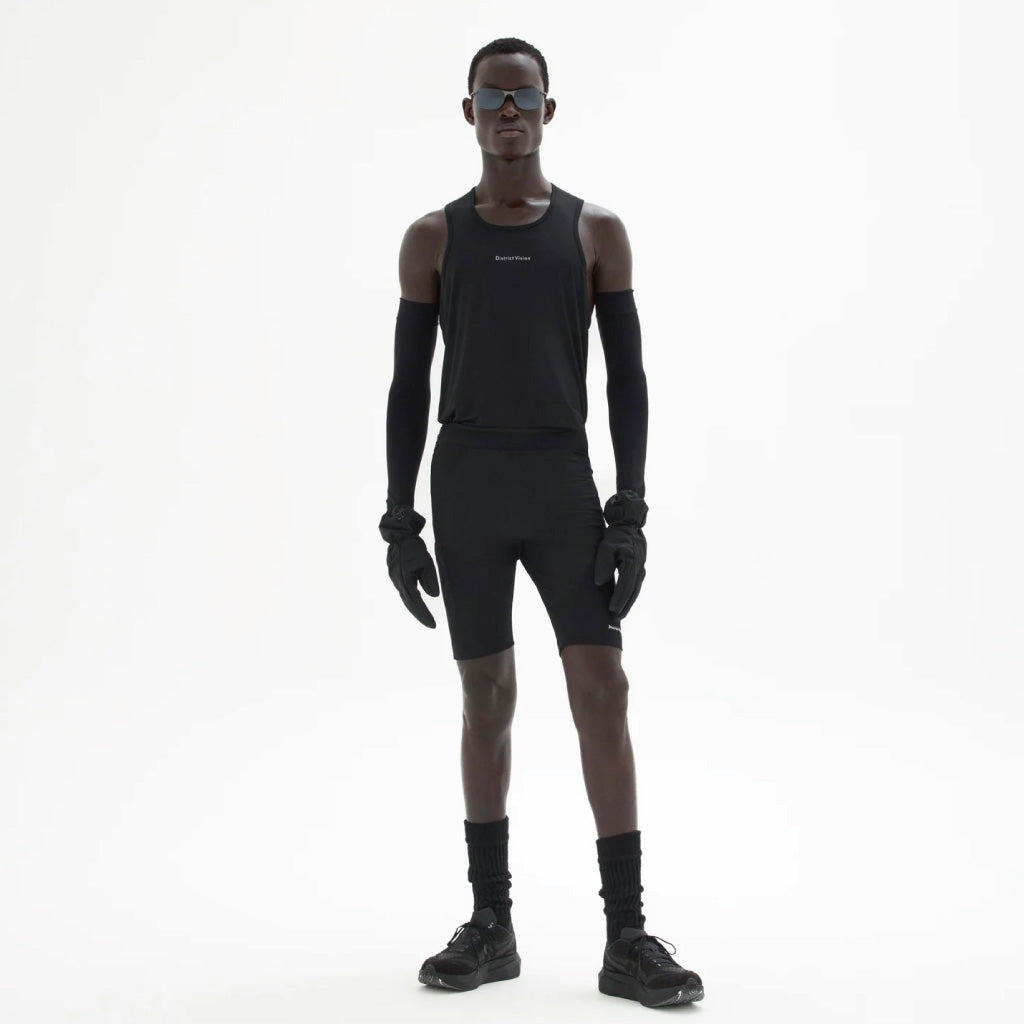 District Vision Ultralight Aloe Singlet - Black Wordmark (M)