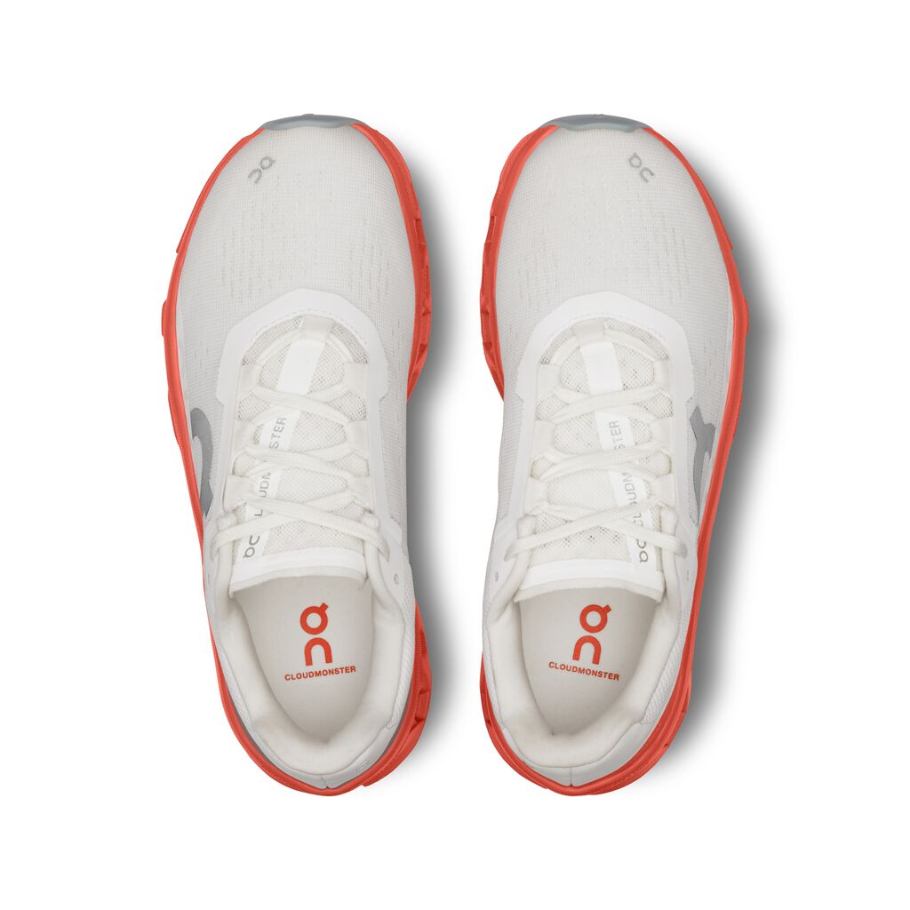 On Cloudmonster - White / Flame (W)