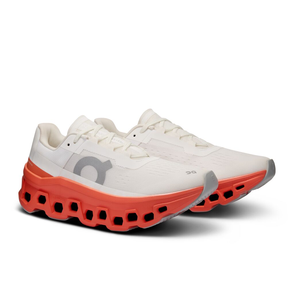 On Cloudmonster - White / Flame (W)