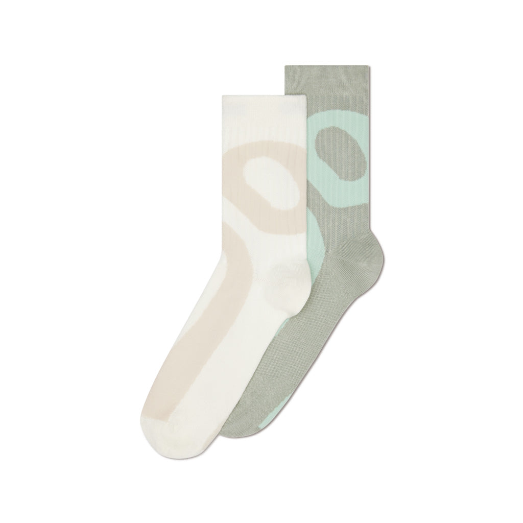 On Liquid Logo Sock High 2P - Ivory / Tin