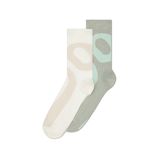 On Liquid Logo Sock High 2P - Ivory / Tin