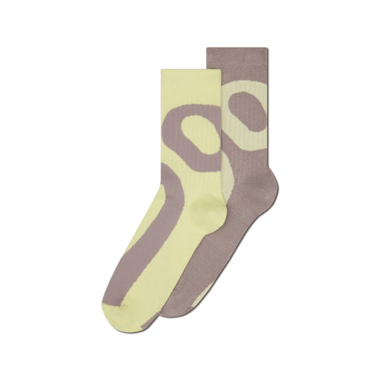 On Liquid Logo Sock High 2P - Zinc / Linen