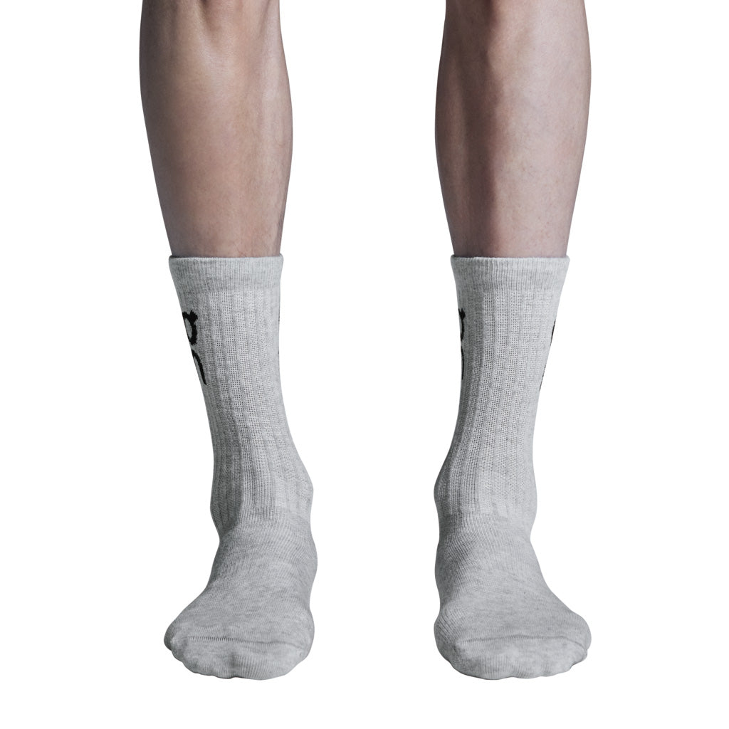 On Logo Sock High 3P - Heather Gray