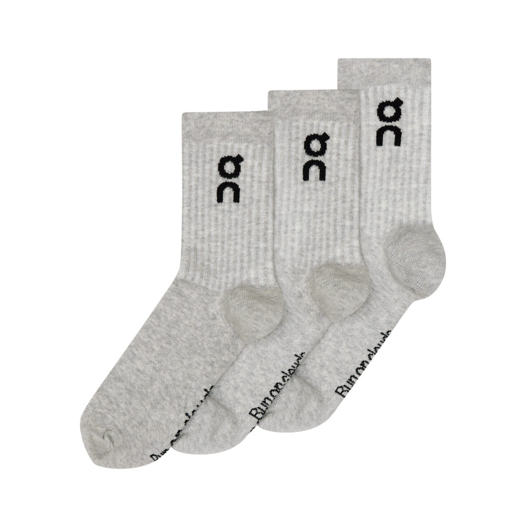 On Logo Sock High 3P - Heather Gray