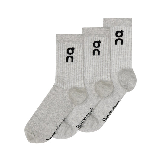 On Logo Sock High 3P - Heather Gray