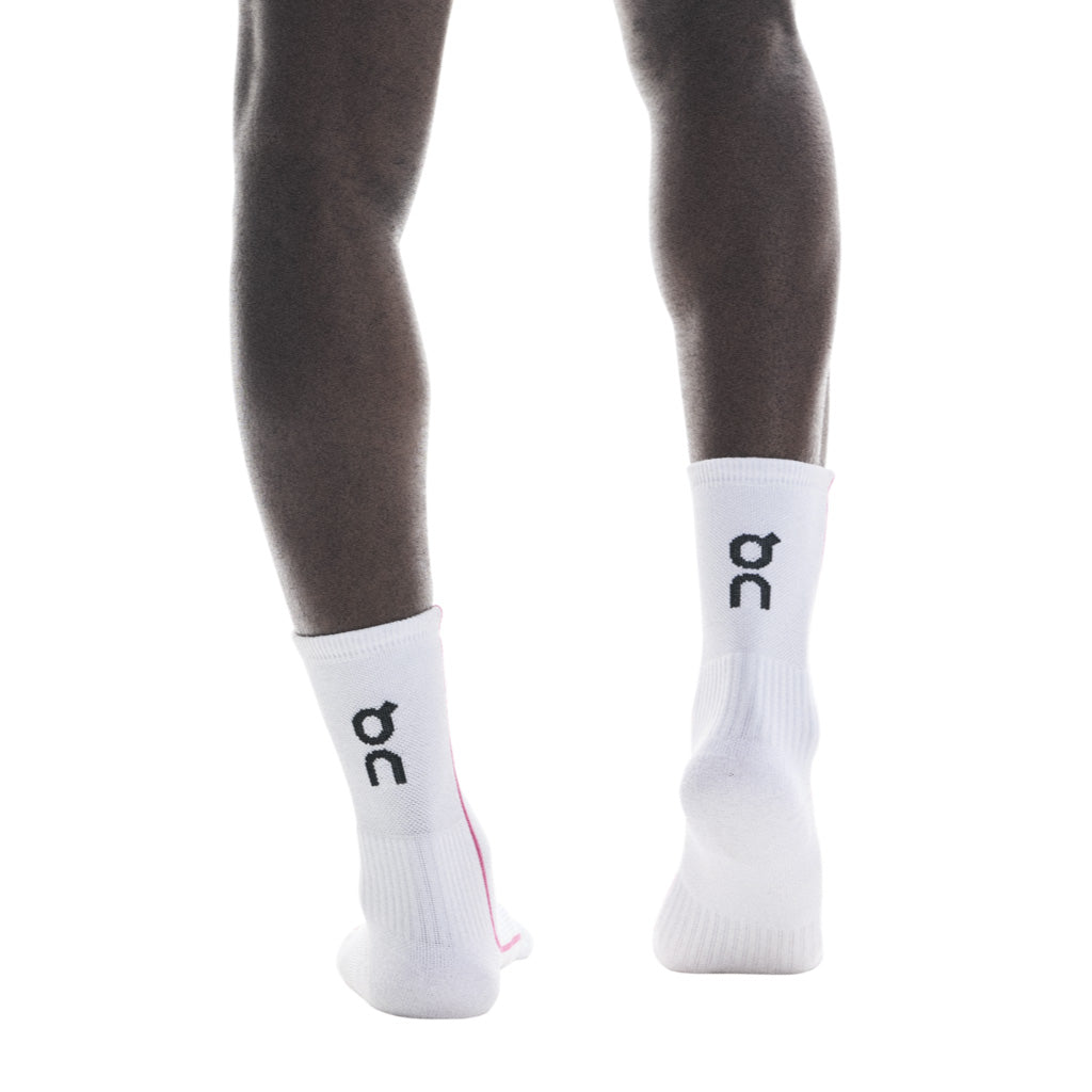 On Court Sock High - White / Pink