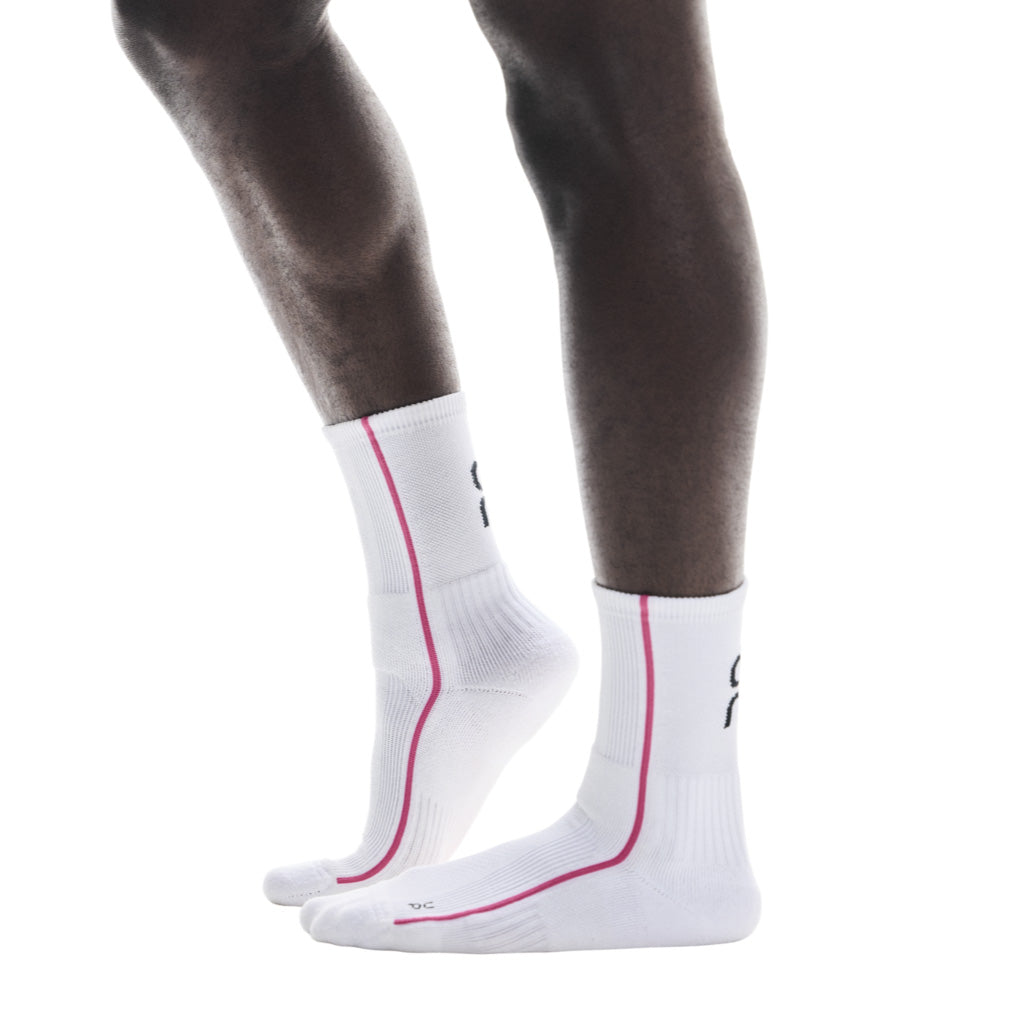 On Court Sock High - White / Pink