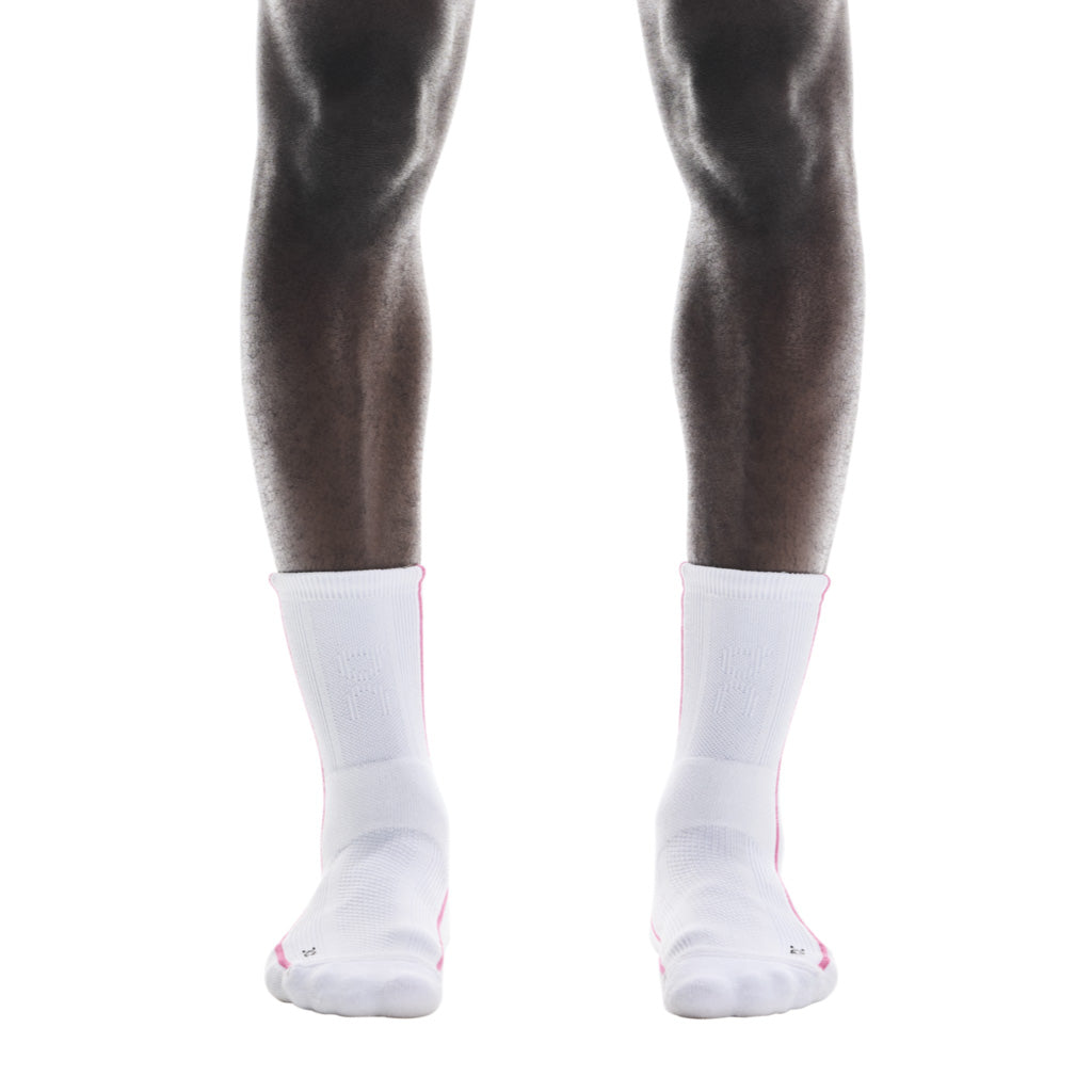 On Court Sock High - White / Pink