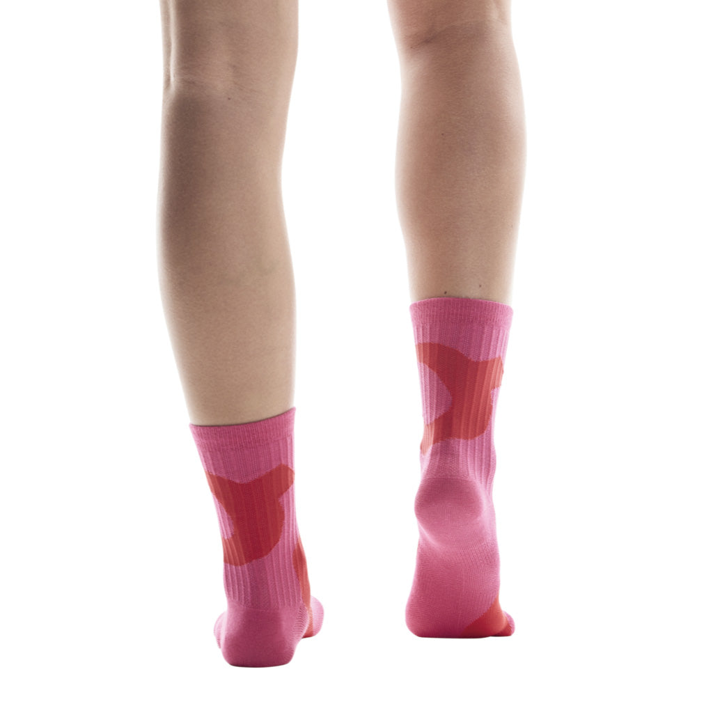 On Liquid Logo Sock High 2P - Limelight / Pink