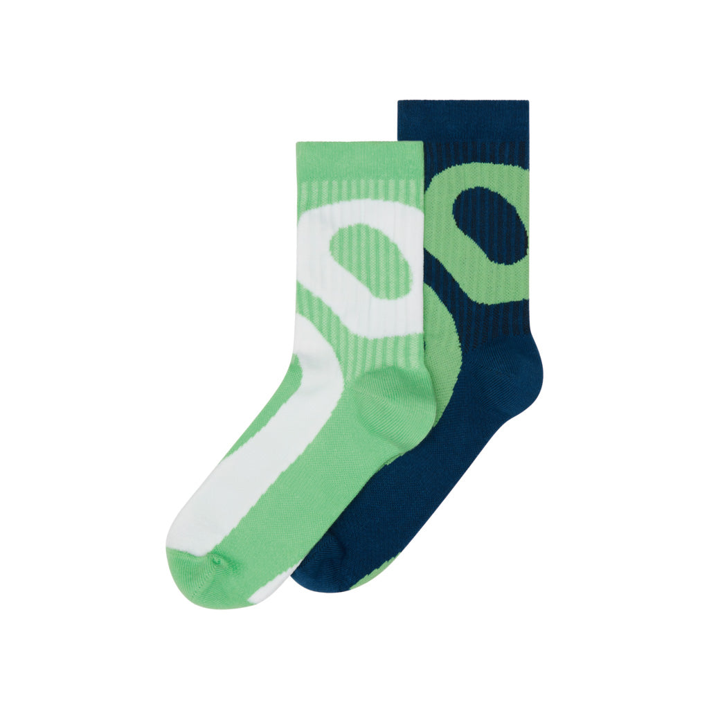 On Liquid Logo Sock High 2P - Tempest / Honeydew