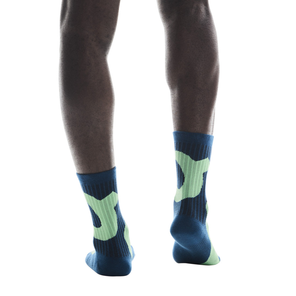 On Liquid Logo Sock High 2P - Tempest / Honeydew