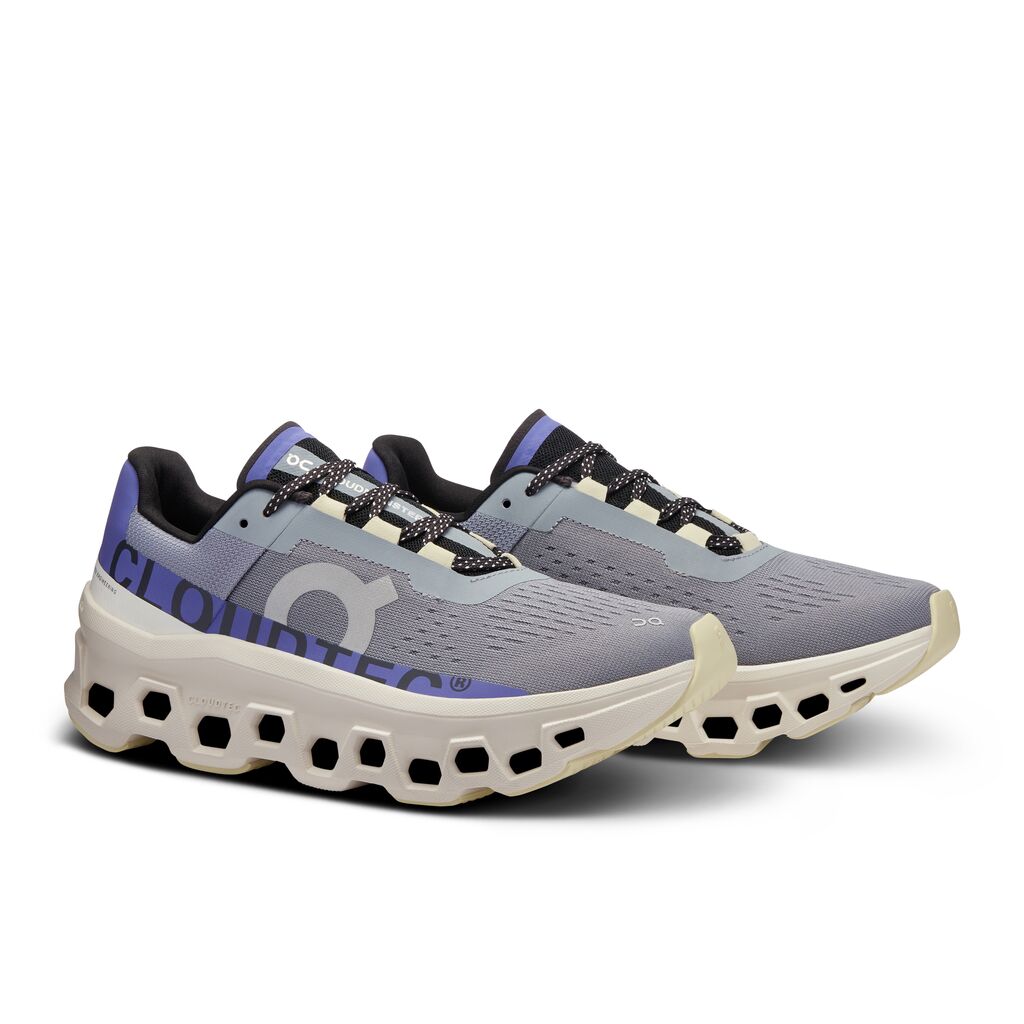 On Cloudmonster - Mist / Blueberry (M)