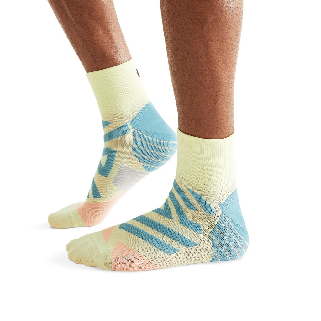 On Performance Mid Sock - Hay / Rose (M)