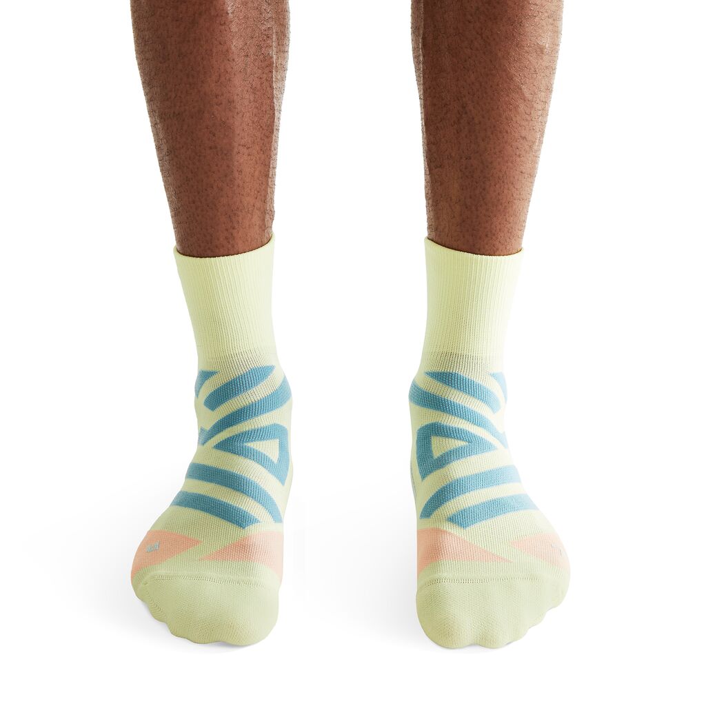 On Performance Mid Sock - Hay / Rose (M)
