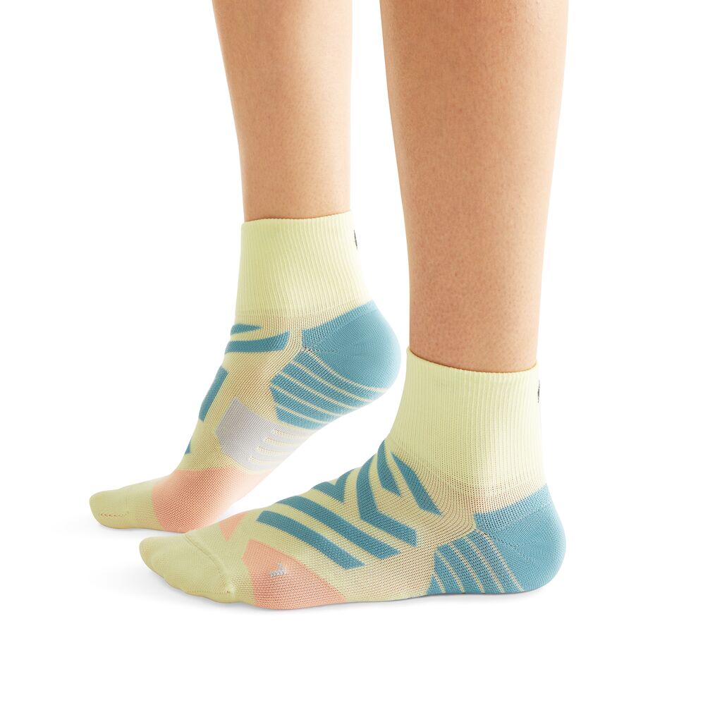 On Performance Mid Sock - Hay / Rose (M)