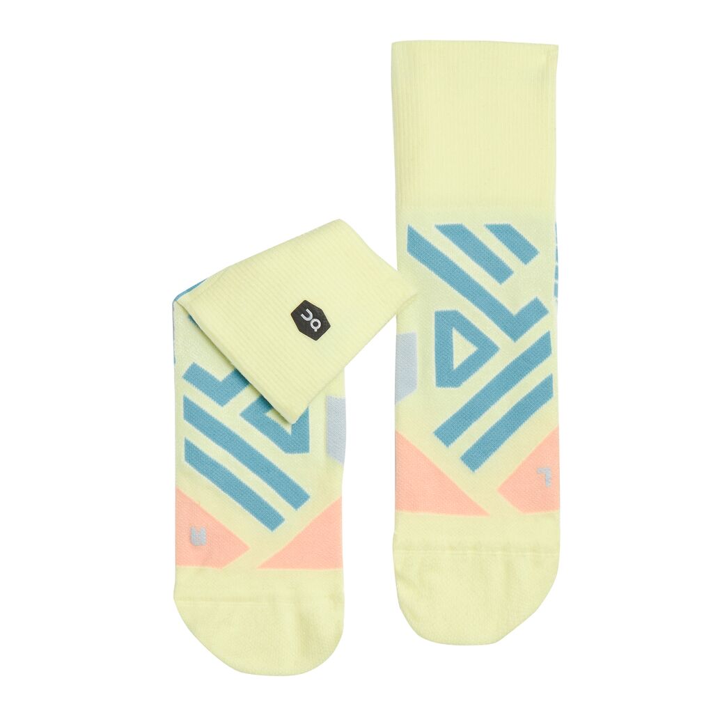 On Performance Mid Sock - Hay / Rose (M)