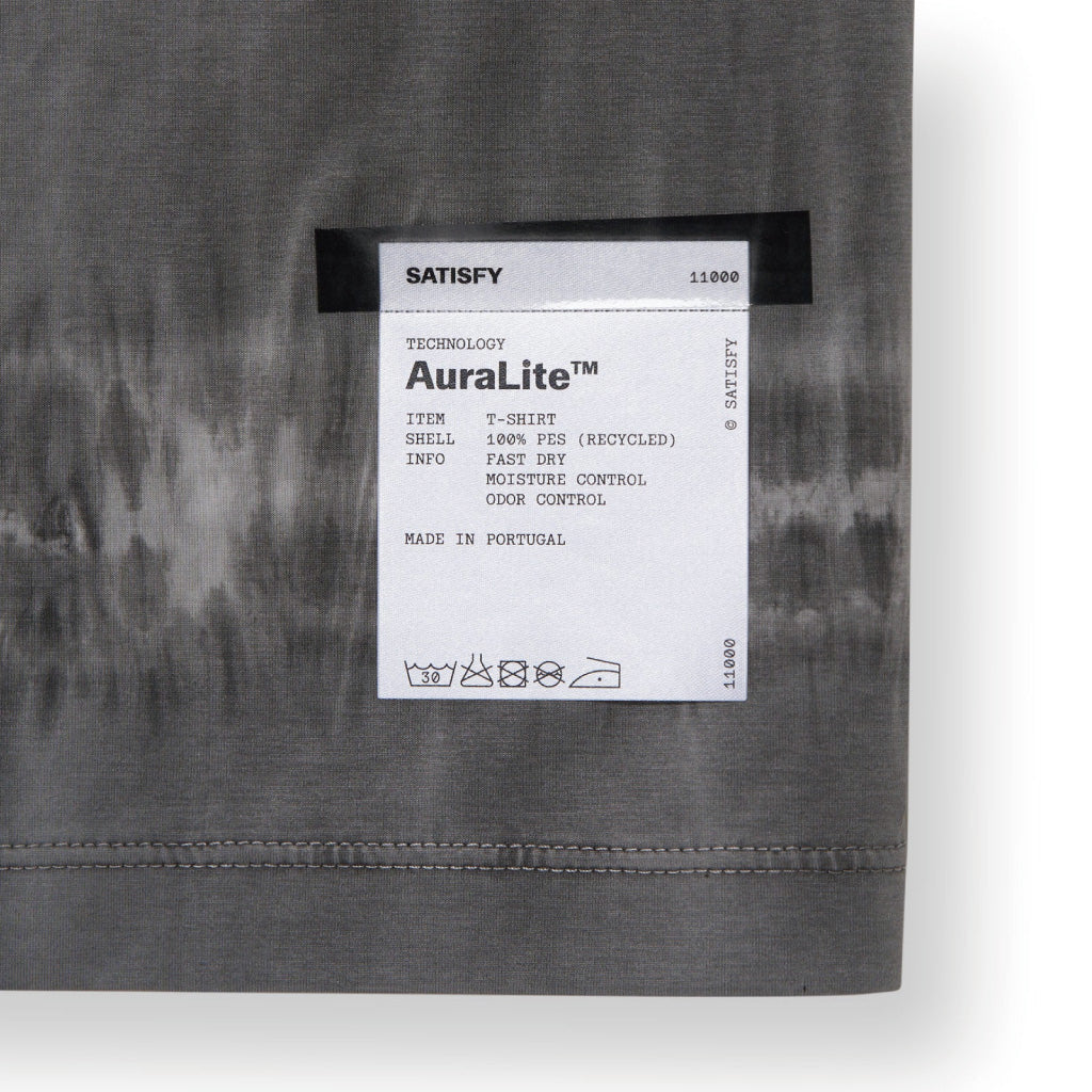 SATISFY AuraLite™ T‑Shirt - Tie-Dye Mineral Graphite