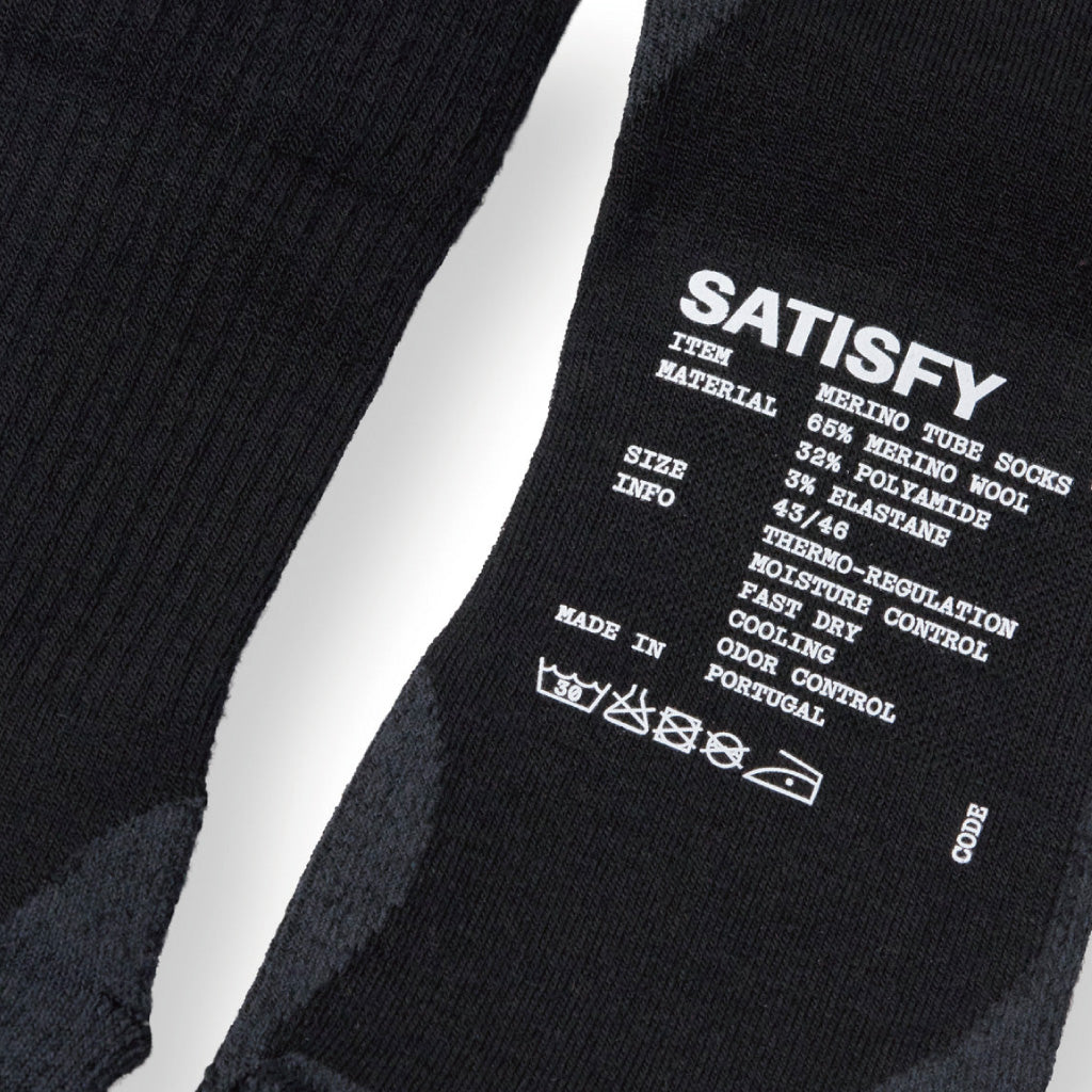 SATISFY Merino Tube Socks - Black