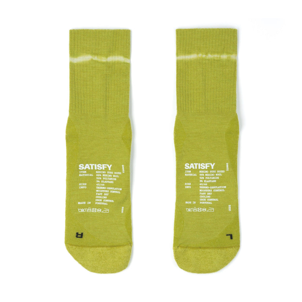 SATISFY Merino Tube Socks - Tie-Dye Grenoble Green